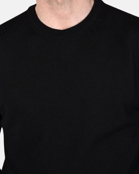 Crewneck 12 GG Merino - Black - MagliaStudio - Knitwear