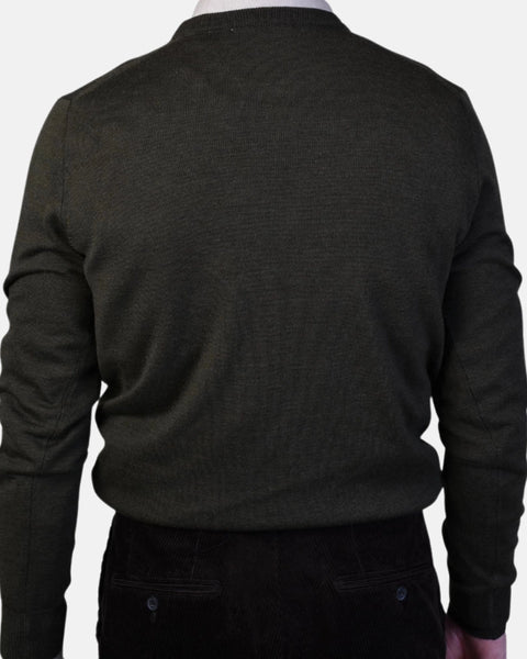 Crewneck 12 GG Merino - Army Green - MagliaStudio - Knitwear