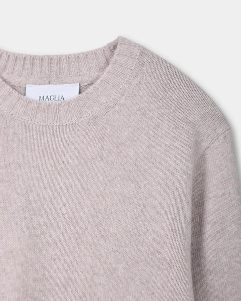 Crewneck Lambswool 7 GG - Beige - MagliaStudio - Knitwear
