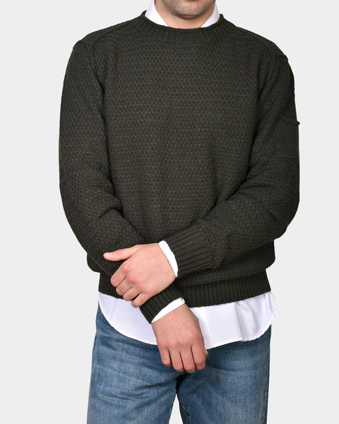 Crewneck Slub Knit Chunky - Green - MagliaStudio - Knitwear