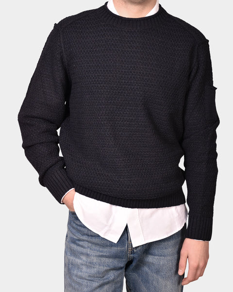 Crewneck Slub Knit Chunky - Navy - MagliaStudio - Knitwear
