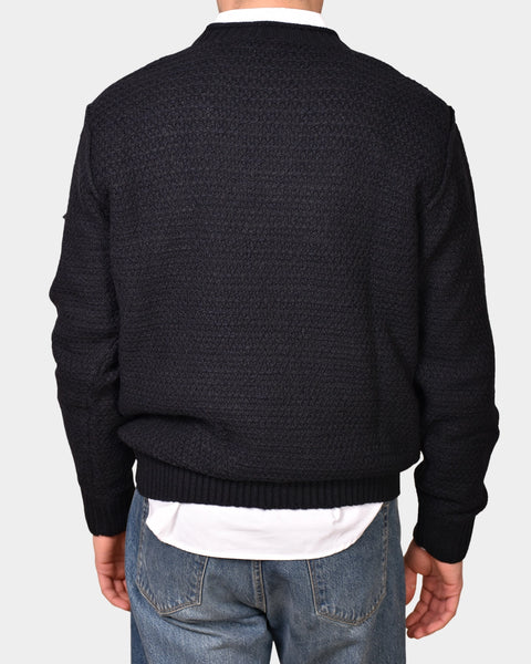 Crewneck Slub Knit Chunky - Navy - MagliaStudio - Knitwear