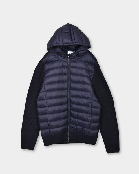 Hoodie Zip Wool/Nylon - Navy - MagliaStudio - Knitwear