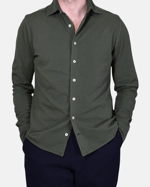 Jersey Stretch Shirt - Green - MagliaStudio - Skjortor