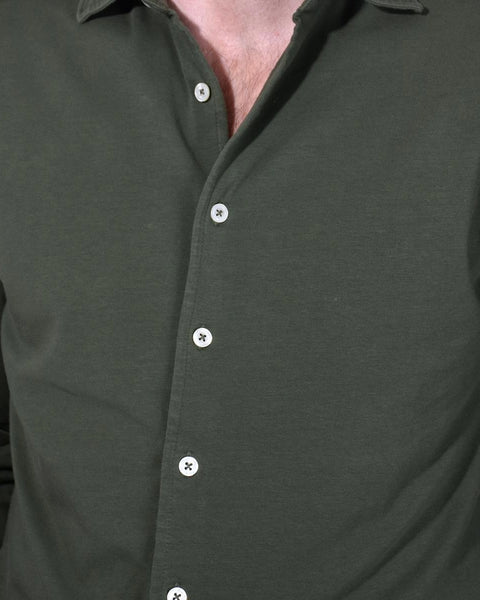 Jersey Stretch Shirt - Green - MagliaStudio - Skjortor