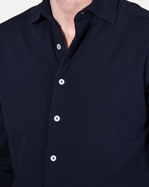 Jersey Stretch Shirt - Navy - MagliaStudio - Skjortor