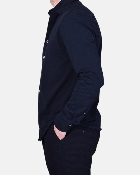Jersey Stretch Shirt - Navy - MagliaStudio - Skjortor