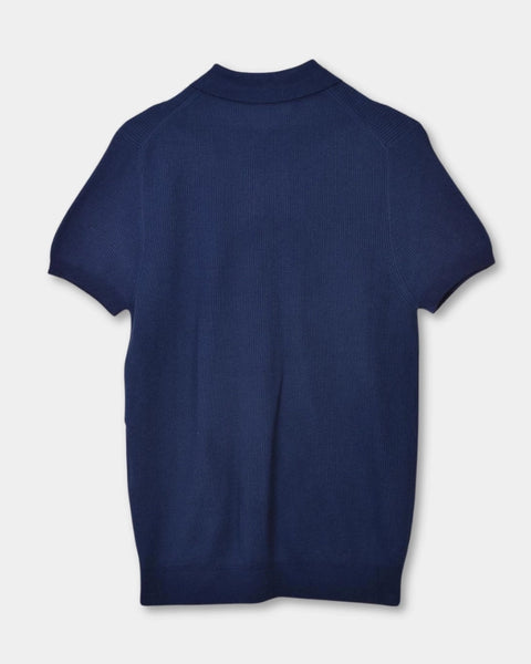 Knitted SS Polo - Navy - MagliaStudio - Polotröjor