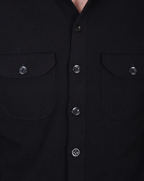 Knitted Cotton Overshirt - Black - MagliaStudio - Knitwear