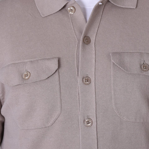 Knitted Cotton Overshirt - Grey - MagliaStudio - Knitwear