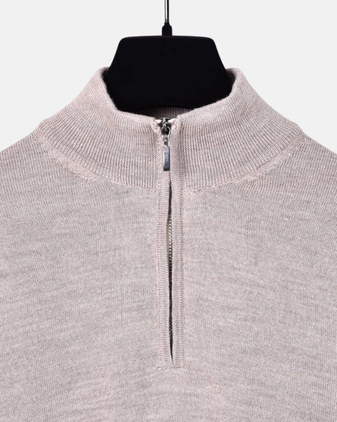 Merino 12 GG Half Zip - Beige - MagliaStudio - Knitwear