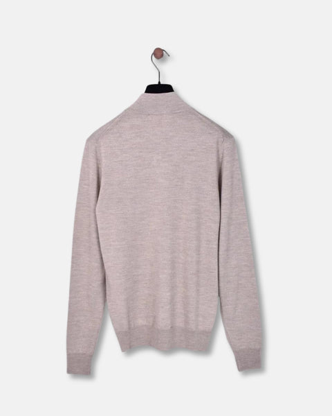 Merino 12 GG Half Zip - Beige - MagliaStudio - Knitwear