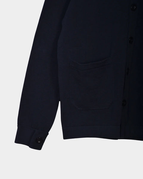 New Knitted Overshirt Pocket - Navy - MagliaStudio - Knitwear