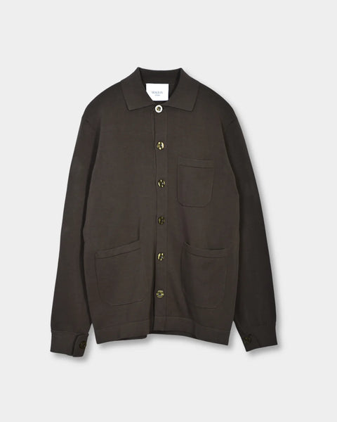 New Knitted Overshirt Pocket - Mil Green - MagliaStudio - Knitwear