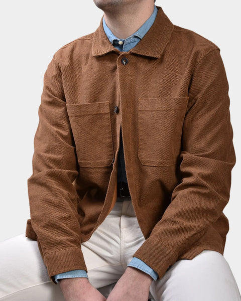 Overshirt Full Button Twill Cotton - Brown - MagliaStudio - Skjortor