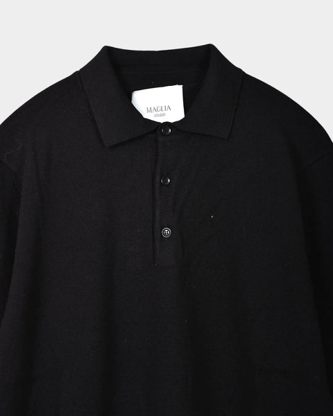 Polo Neck 12 GG Merino - Black - MagliaStudio - Knitwear