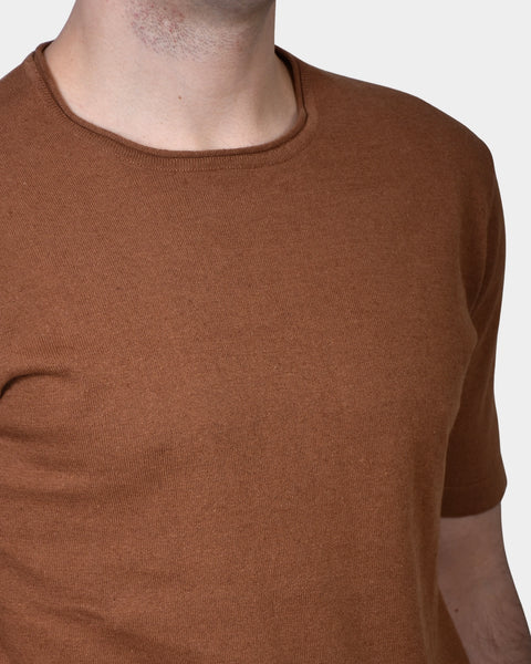 T-shirt Knit Linen Blend - Caffe - MagliaStudio - T-Shirt
