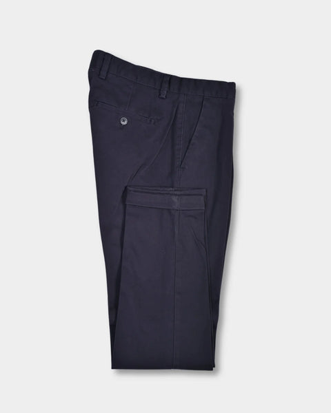 Cotton Turn Up Trouser - Navy - MagliaStudio - Byxor