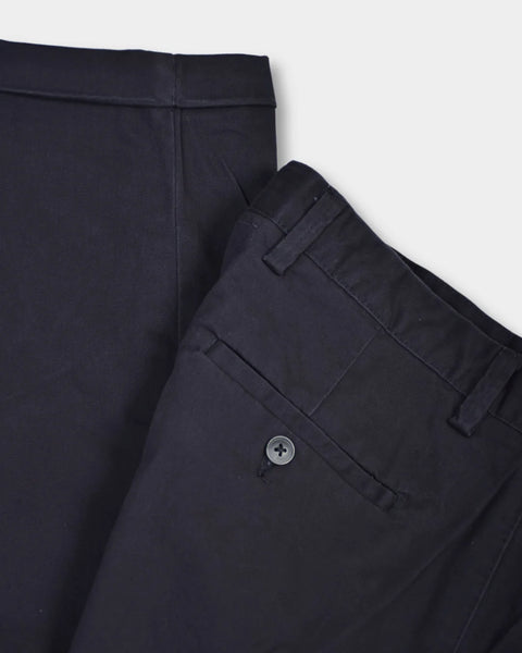 Cotton Turn Up Trouser - Navy - MagliaStudio - Byxor