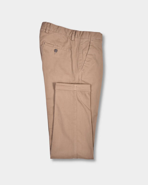 Cotton Turn Up Trouser - Sand - MagliaStudio - Byxor