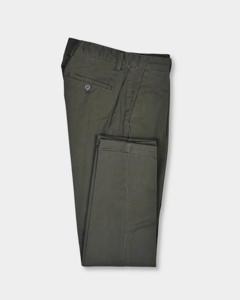 Cotton Turn Up Trouser - Green - MagliaStudio - Byxor