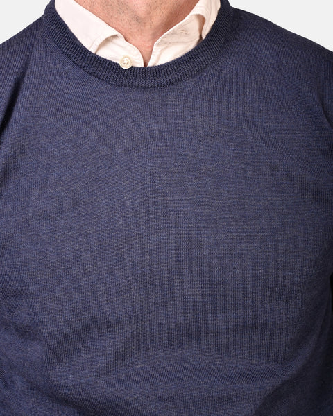Crewneck 12 GG Merino - Blue - MagliaStudio - Knitwear