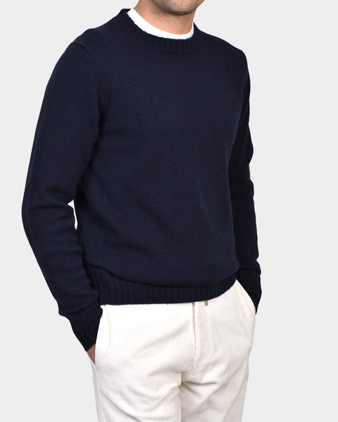 Crew Neck 70/30 Wool/Cashmere - Navy - MagliaStudio - Knitwear