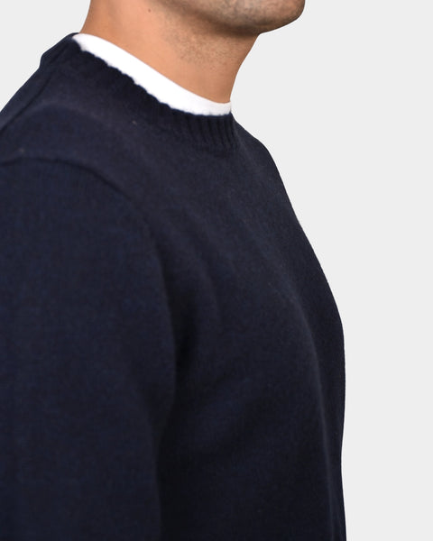 Crew Neck 70/30 Wool/Cashmere - Navy - MagliaStudio - Knitwear