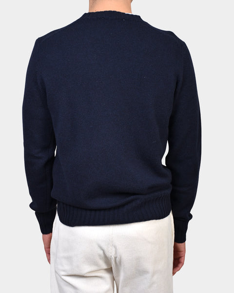 Crew Neck 70/30 Wool/Cashmere - Navy - MagliaStudio - Knitwear