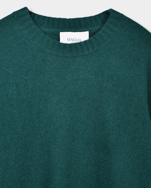 Crewneck Lambswool 7 GG - Green - MagliaStudio - Knitwear