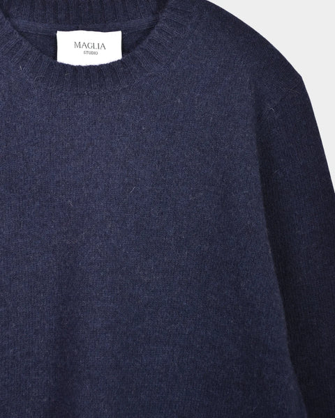 Crewneck Lambswool 7 GG - Navy - MagliaStudio - Knitwear