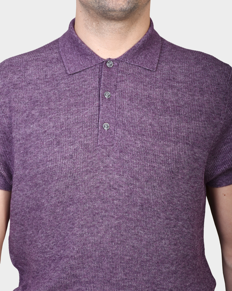 Knitted SS Polo - Lilac - MagliaStudio - Polotröjor