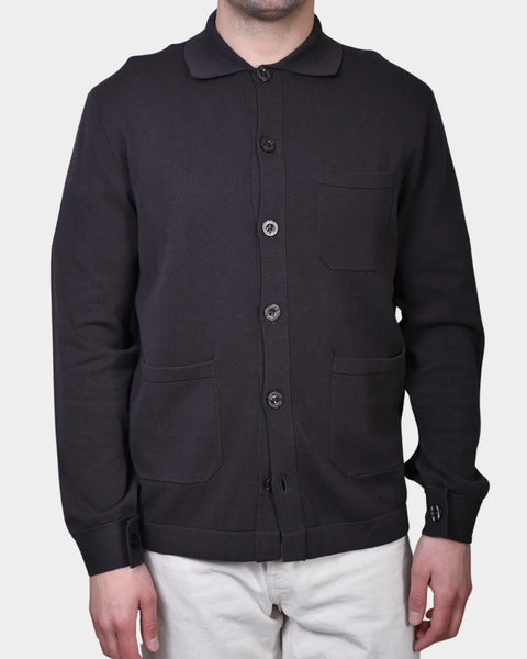 New Knitted Overshirt Pocket - Brown - MagliaStudio - Knitwear