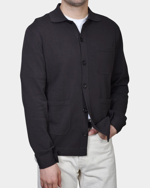 New Knitted Overshirt Pocket - Brown - MagliaStudio - Knitwear