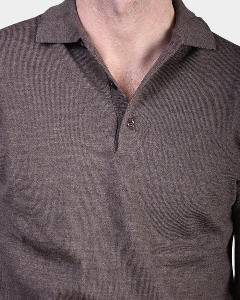 Polo Neck 12 GG Merino - Brown - MagliaStudio - Knitwear