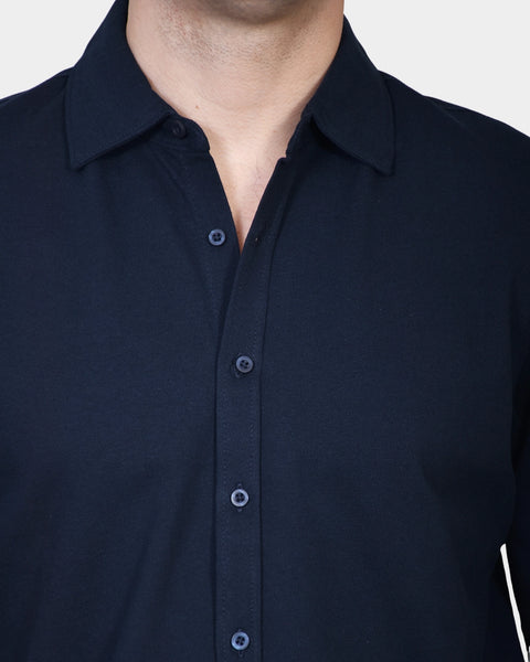 Polo Shirt Pique - Navy - MagliaStudio - Skjortor