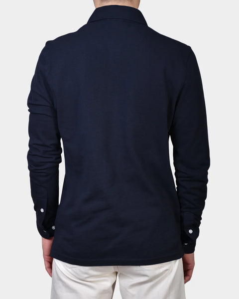Popover Polo Piké Long Sleeve - Navy - MagliaStudio - Polotröjor