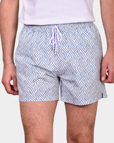 Swim Trunks Labyrinth - Grey White - MagliaStudio - Shorts