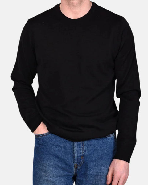 Crewneck 12 GG Merino - Black - MagliaStudio - Knitwear