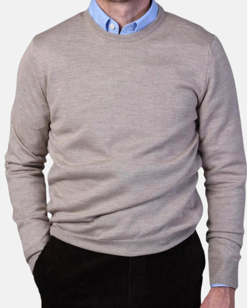 Crewneck 12 GG Merino - Sand - MagliaStudio - Knitwear