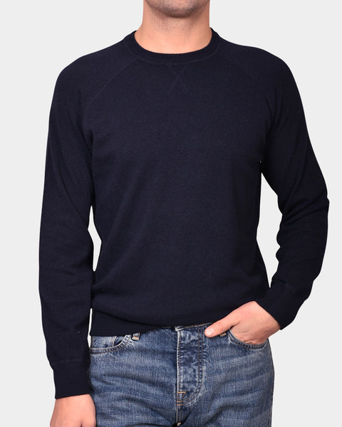 Crewneck Raglan Merino Cashmere - Navy - MagliaStudio - Knitwear