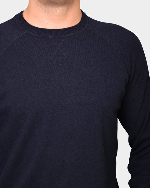 Crewneck Raglan Merino Cashmere - Navy - MagliaStudio - Knitwear