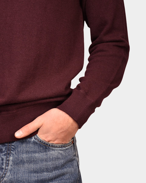 Crewneck Raglan Merino Cashmere - Wine - MagliaStudio - Knitwear