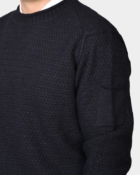 Crewneck Slub Knit Chunky - Navy - MagliaStudio - Knitwear