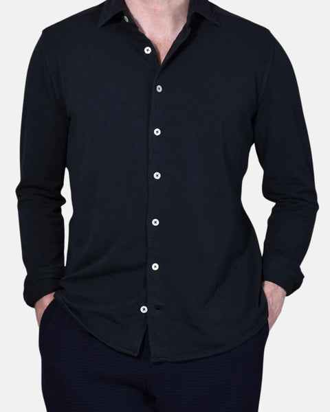 Jersey Stretch Shirt - Black - MagliaStudio - Skjortor