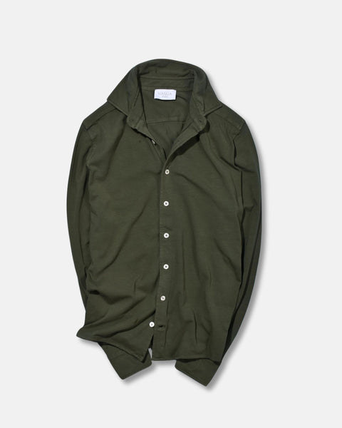 Jersey Stretch Shirt - Green - MagliaStudio - Skjortor