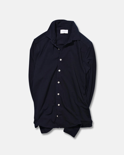 Jersey Stretch Shirt - Navy - MagliaStudio - Skjortor