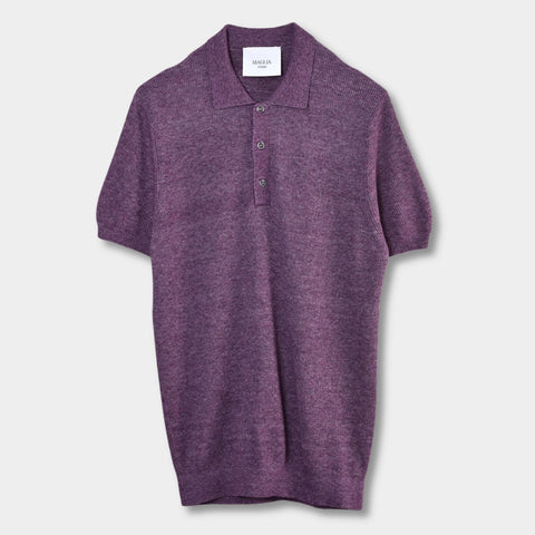 Knitted SS Polo - Purple - MagliaStudio - Polotröjor