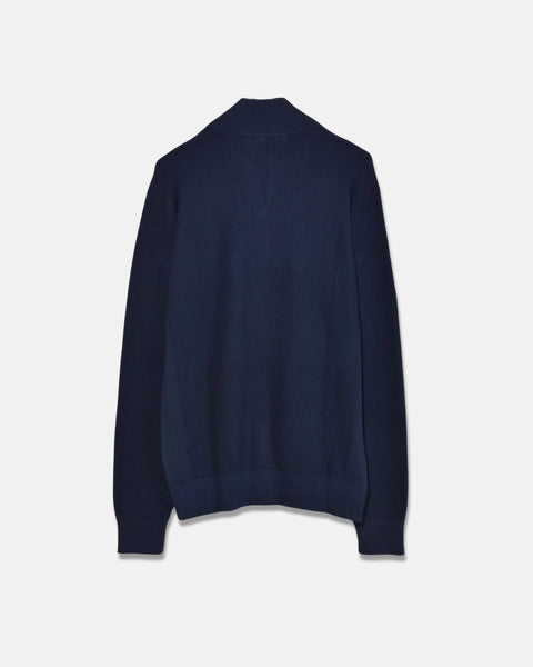 Knitted Fullzip Jacket - Navy - MagliaStudio - Knitwear