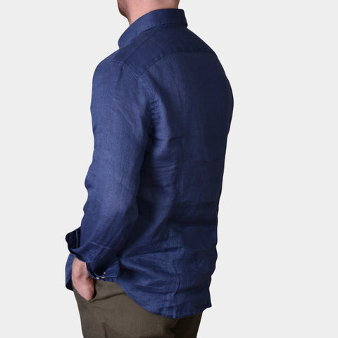 Linen Full Button Shirt - Marin - MagliaStudio - Skjortor